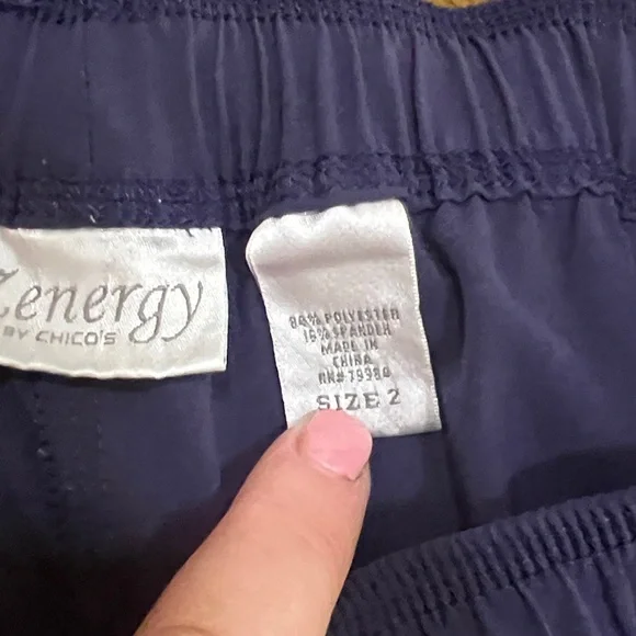 Chico's Zenergy Navy Capri/walking shorts - Picture 2 of 5